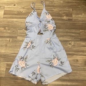 Women’s romper blue flowered size medium